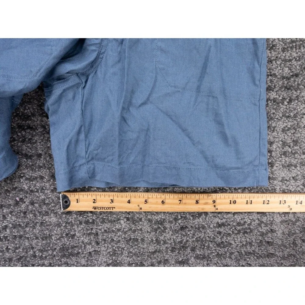 LL Bean Shorts Womens 8 Blue Chino Elastic Waist Stretch Cotton Linen Beach Hike